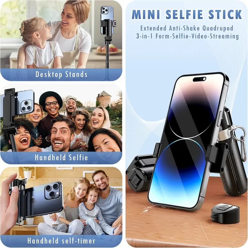 USfoture 5-in-1 Compact Telescoping Mini Selfie Stick