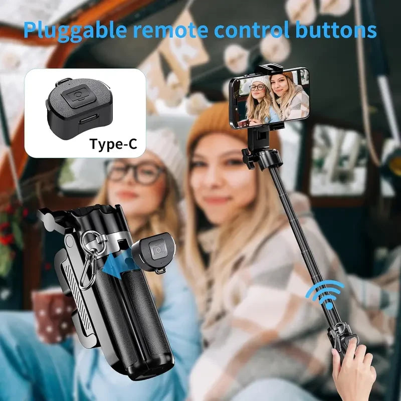 USfoture 5-in-1 Compact Telescoping Mini Selfie Stick